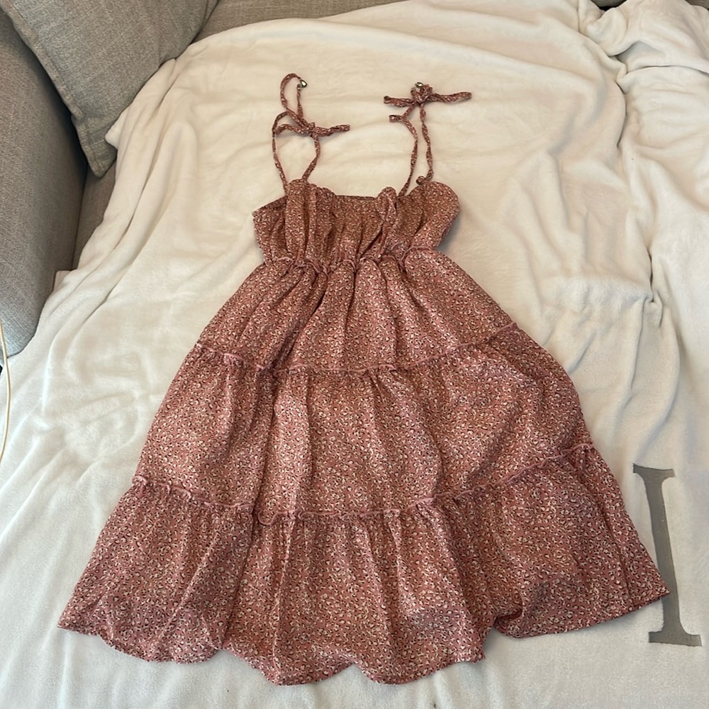 4 for $20/Pink Leopard Print Baby Doll Dress